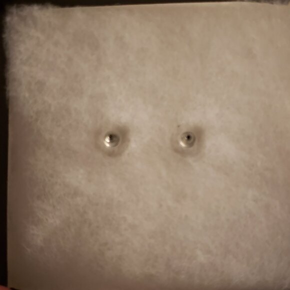 3/$10 Silvertone Faux Pearl Crystal Halo Studs Pierced Earrings Bridal 1mm - Picture 4 of 4